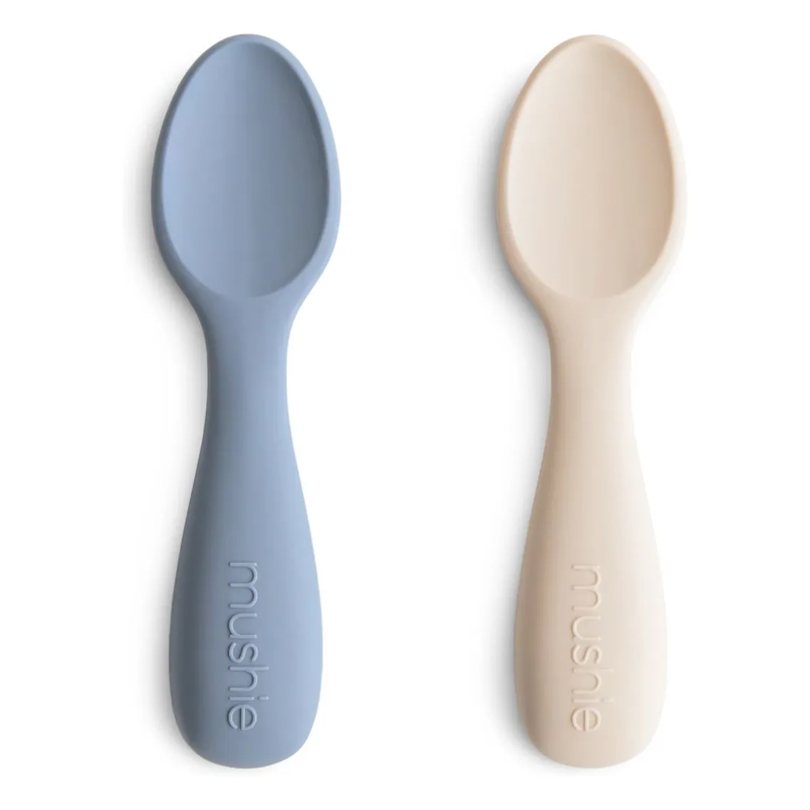 Mushie - Couverts d'apprentissage en silicone - Bleu | Smallable