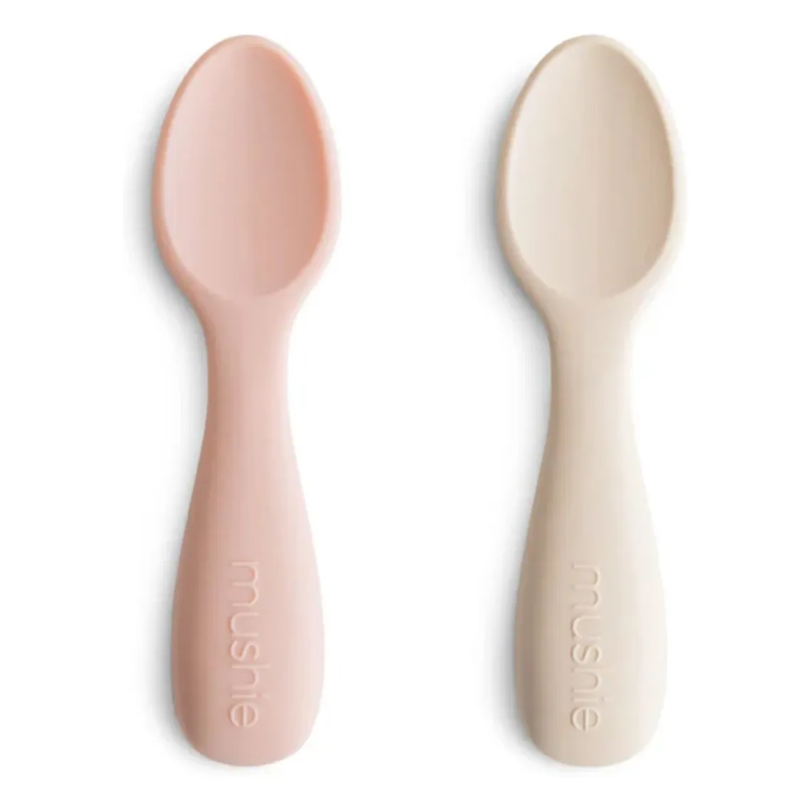 Mushie - Couverts d'apprentissage en silicone - Blush | Smallable