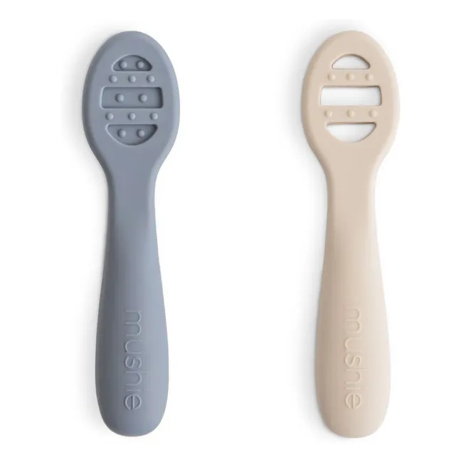 Cuillères bébé en silicone | Bleu