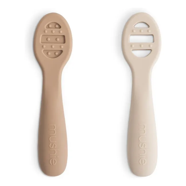 Silicone baby spoons | Beige