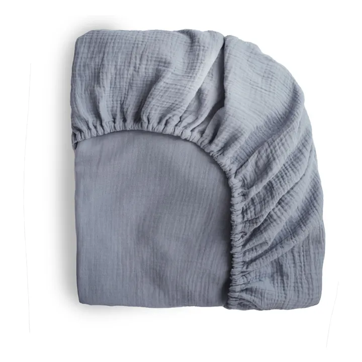 Sábana bajera de algodón | Azul oscuro- Imagen del producto n°0