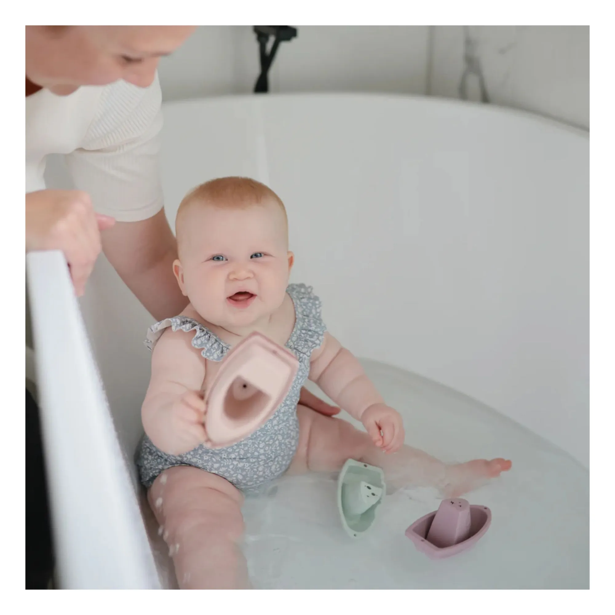 Jouets pour le bain Bateaux - Set de 5 | Rose- Image produit n°1
