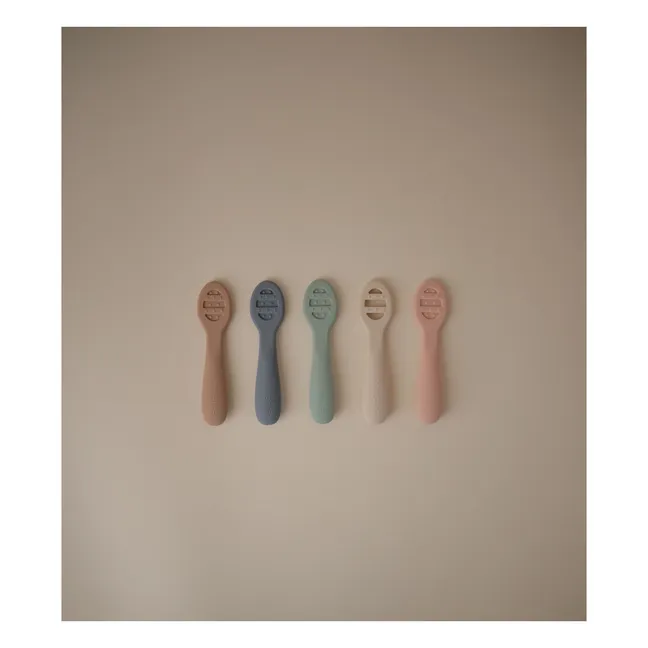 Cuillères bébé en silicone | Bleu