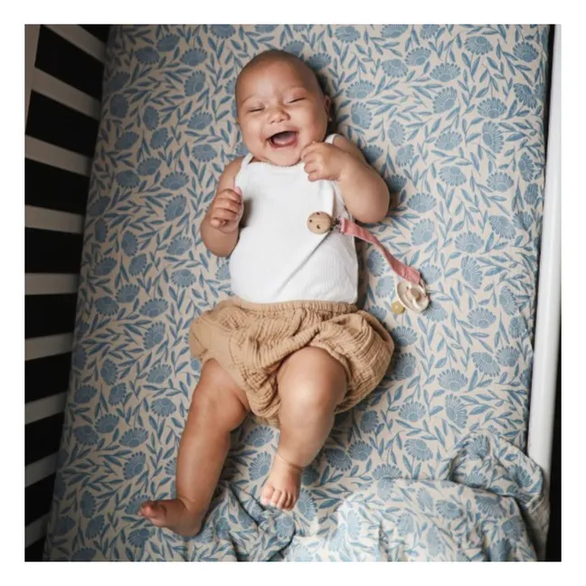Blue Flowers swaddling diaper | Blue