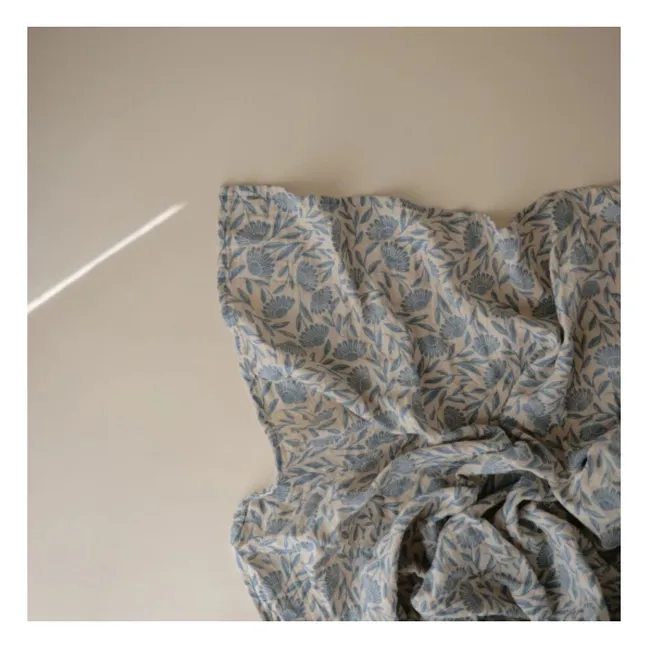 Blue Flowers swaddling diaper | Blue