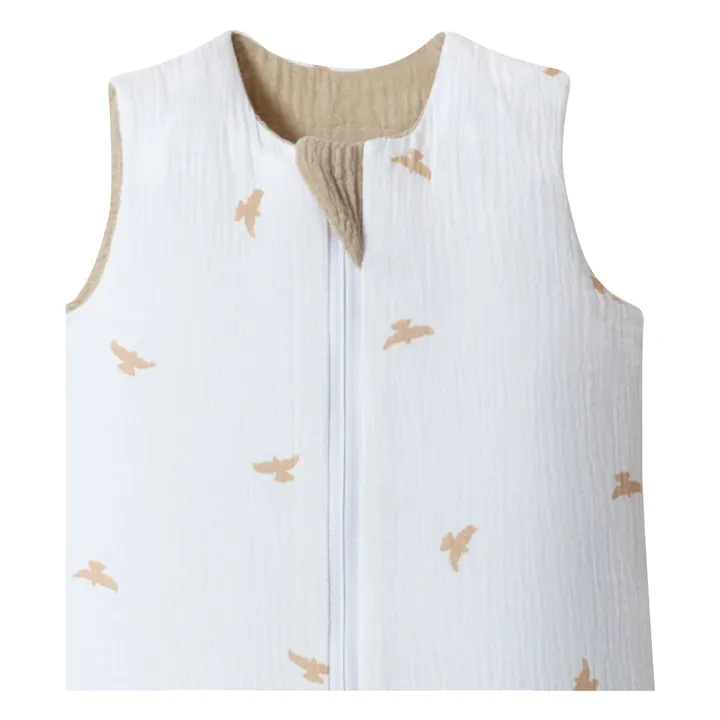 Saco de dormir multiestacional reversible de doble gasa de algodón | Beige- Imagen del producto n°4
