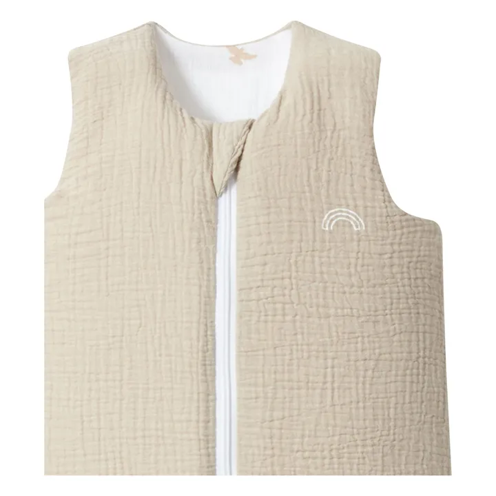 Saco de dormir multiestacional reversible de doble gasa de algodón | Beige- Imagen del producto n°1