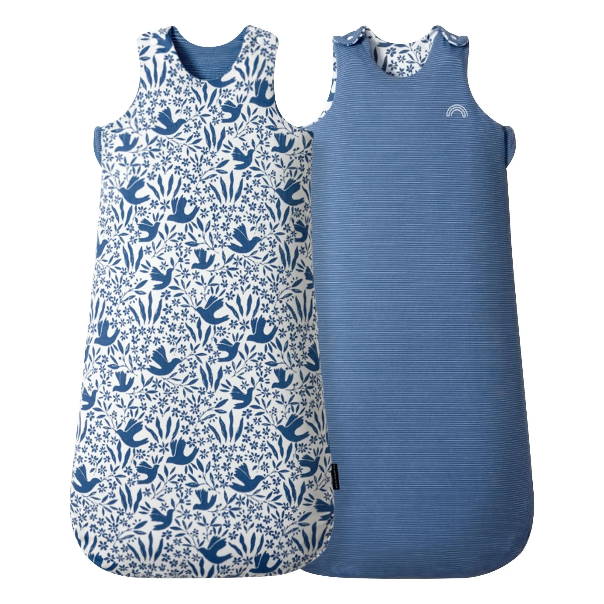 Placeholder de video del producto: Saco de dormir multiestacional reversible Birds | Azul Marino