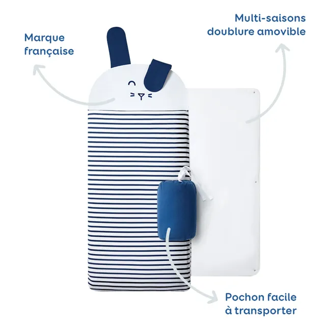 Sac de couchage multi-saison Lapin | Bleu marine