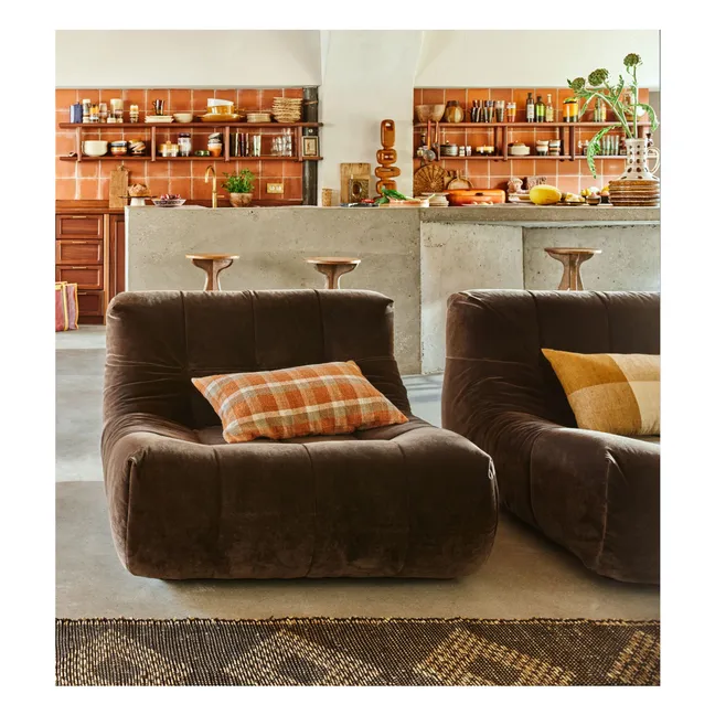 Checkered cushion | Orange