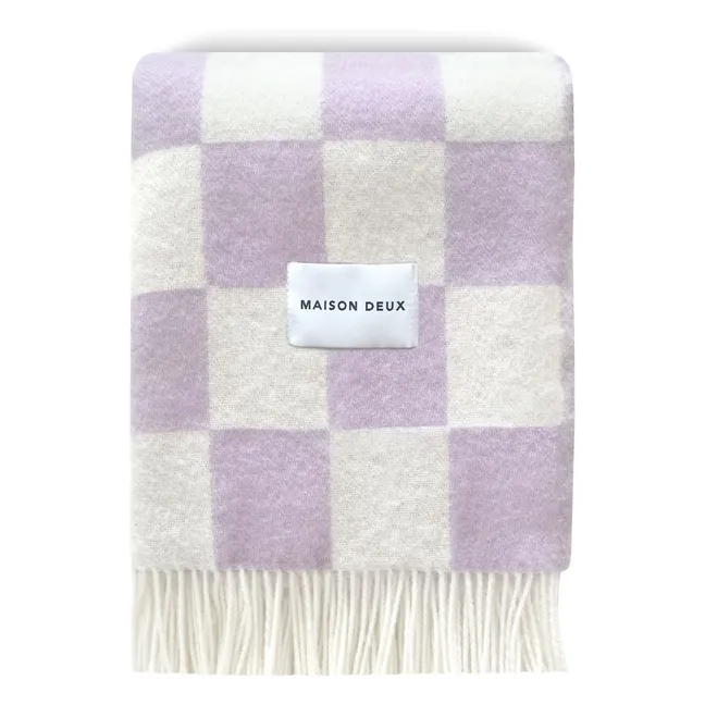 Damier wool blanket | Lilac