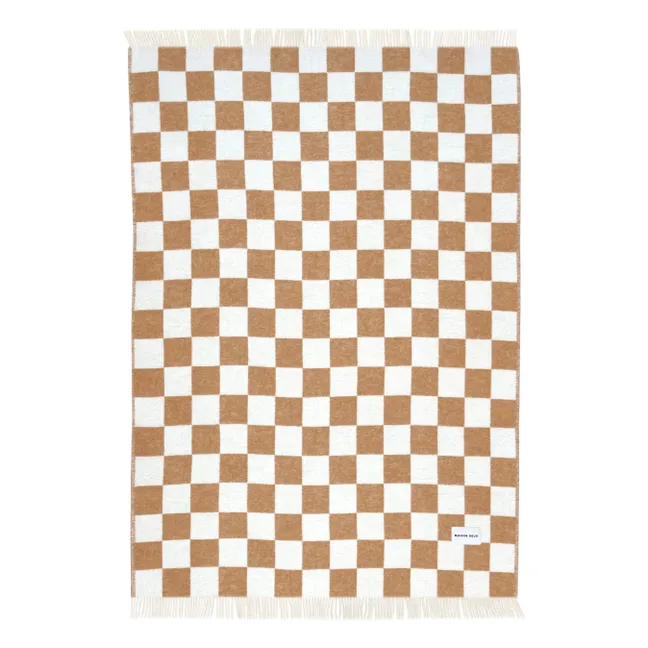 Damier wool blanket | Off white
