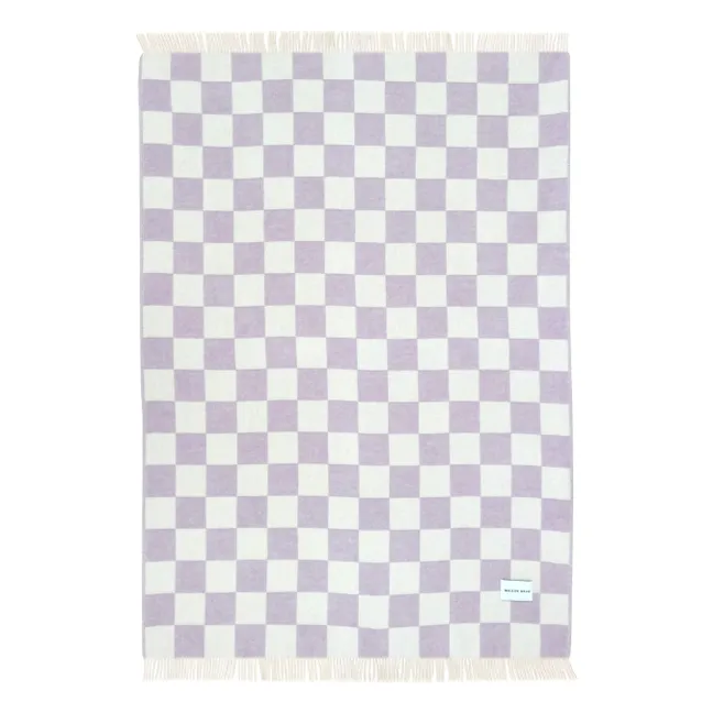 Manta de lana Damier | Lila