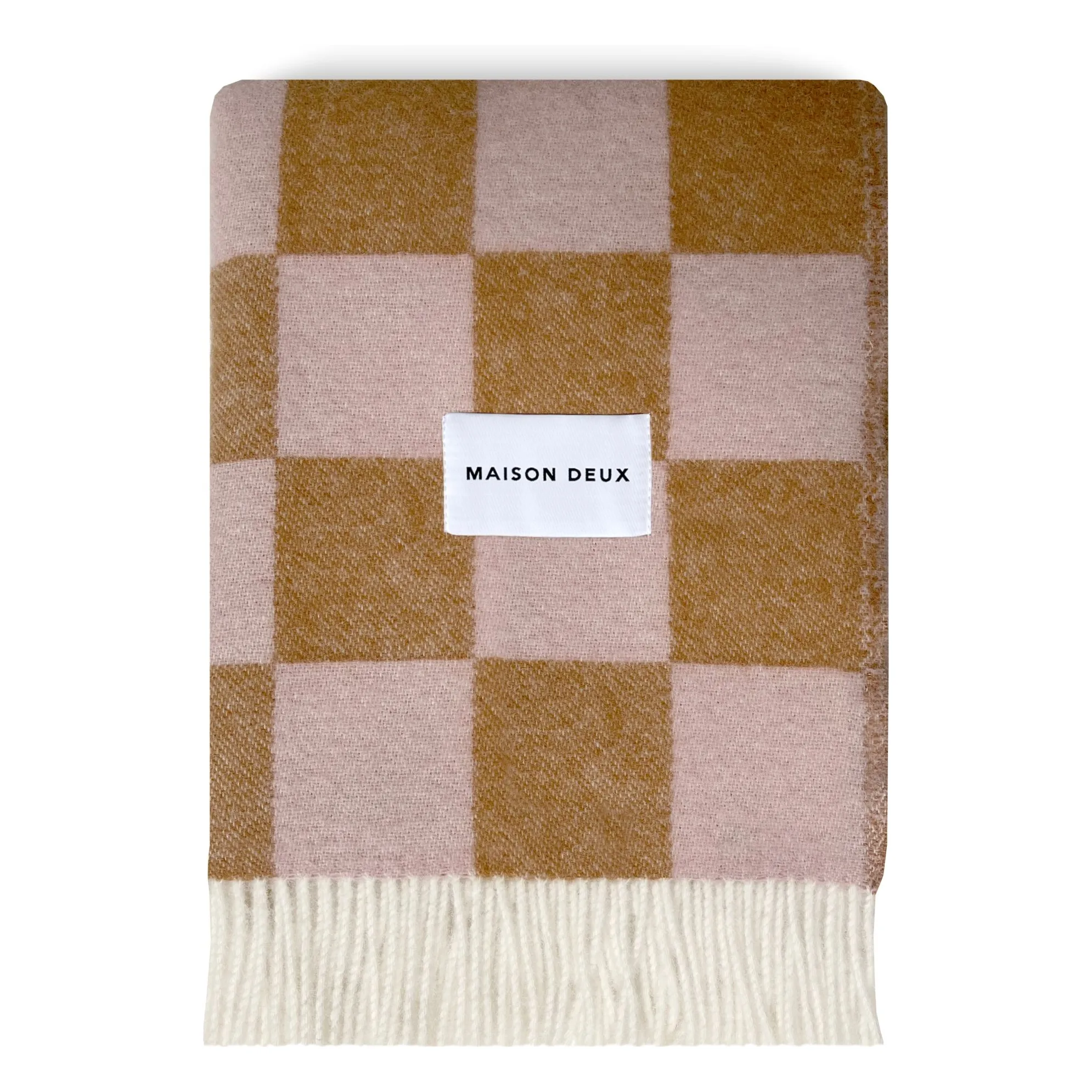 Plaid en laine Damier | Terracotta- Image produit n°0