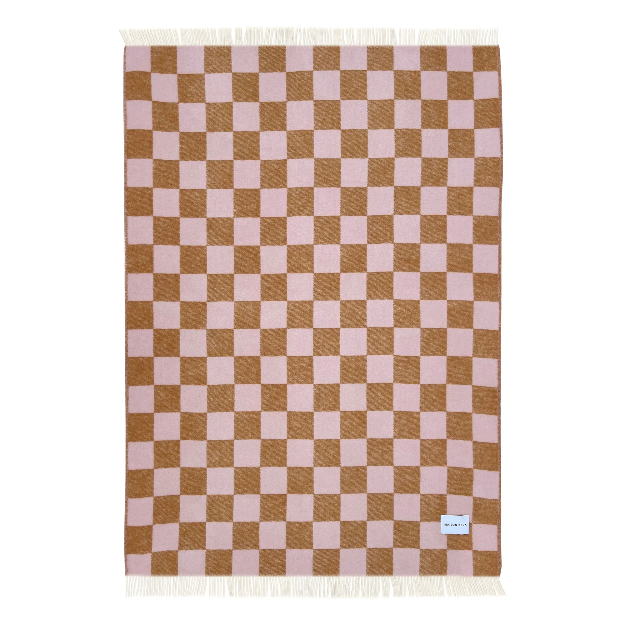 Plaid en laine Damier | Terracotta- Image produit n°2