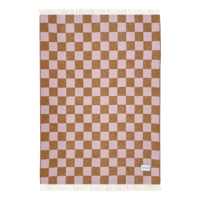 Damier wool blanket | Terracotta