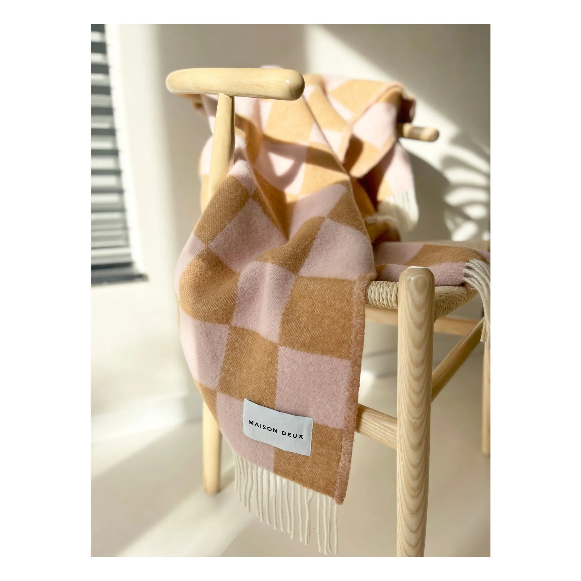 Plaid en laine Damier | Terracotta- Image produit n°1
