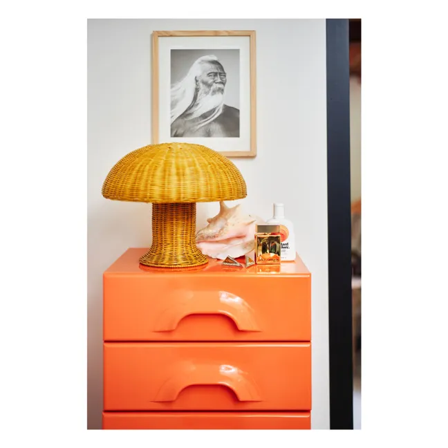 Lampada da tavolo in vimini | Giallo senape