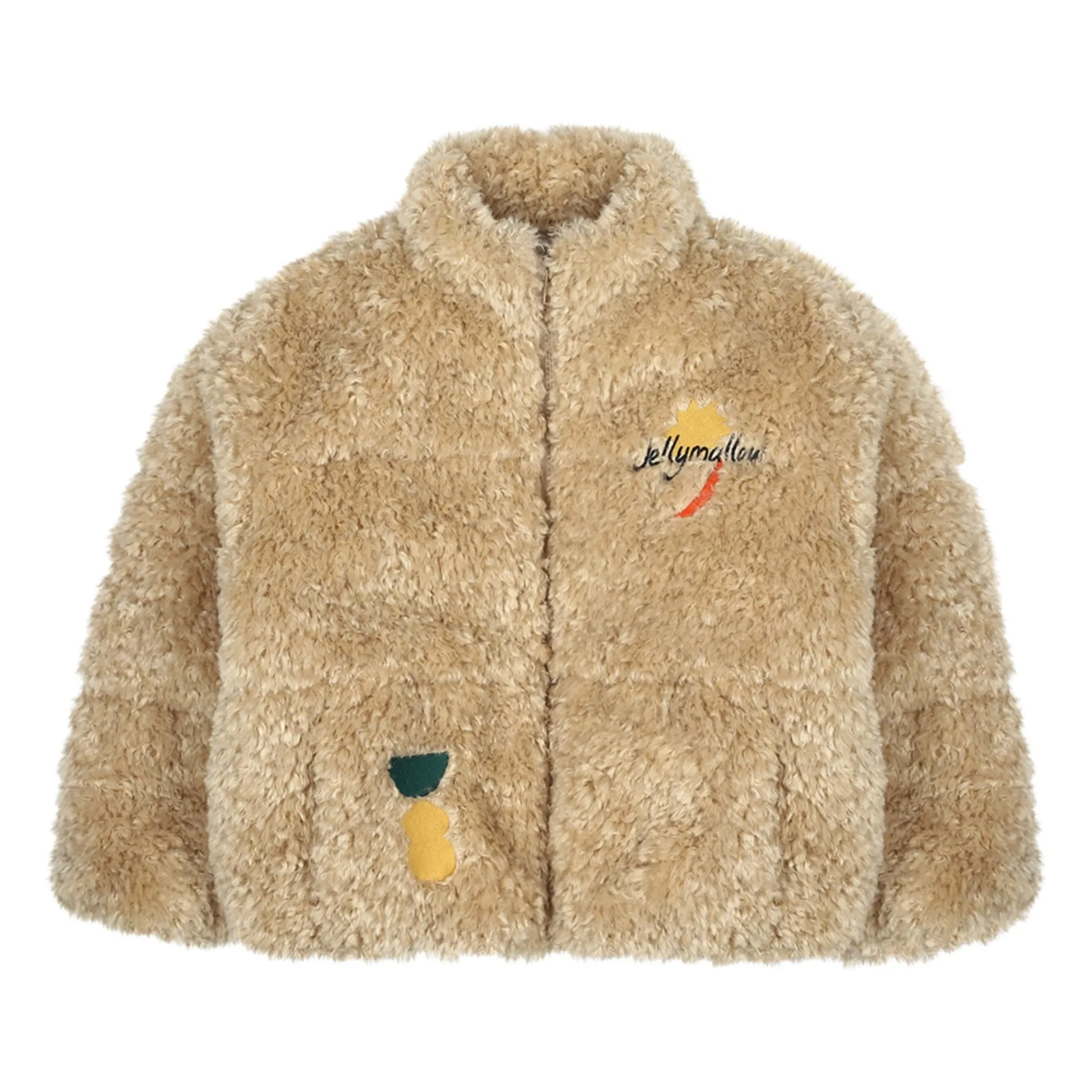 Jelly Mallow Beige Faux Fur Down Jacket
