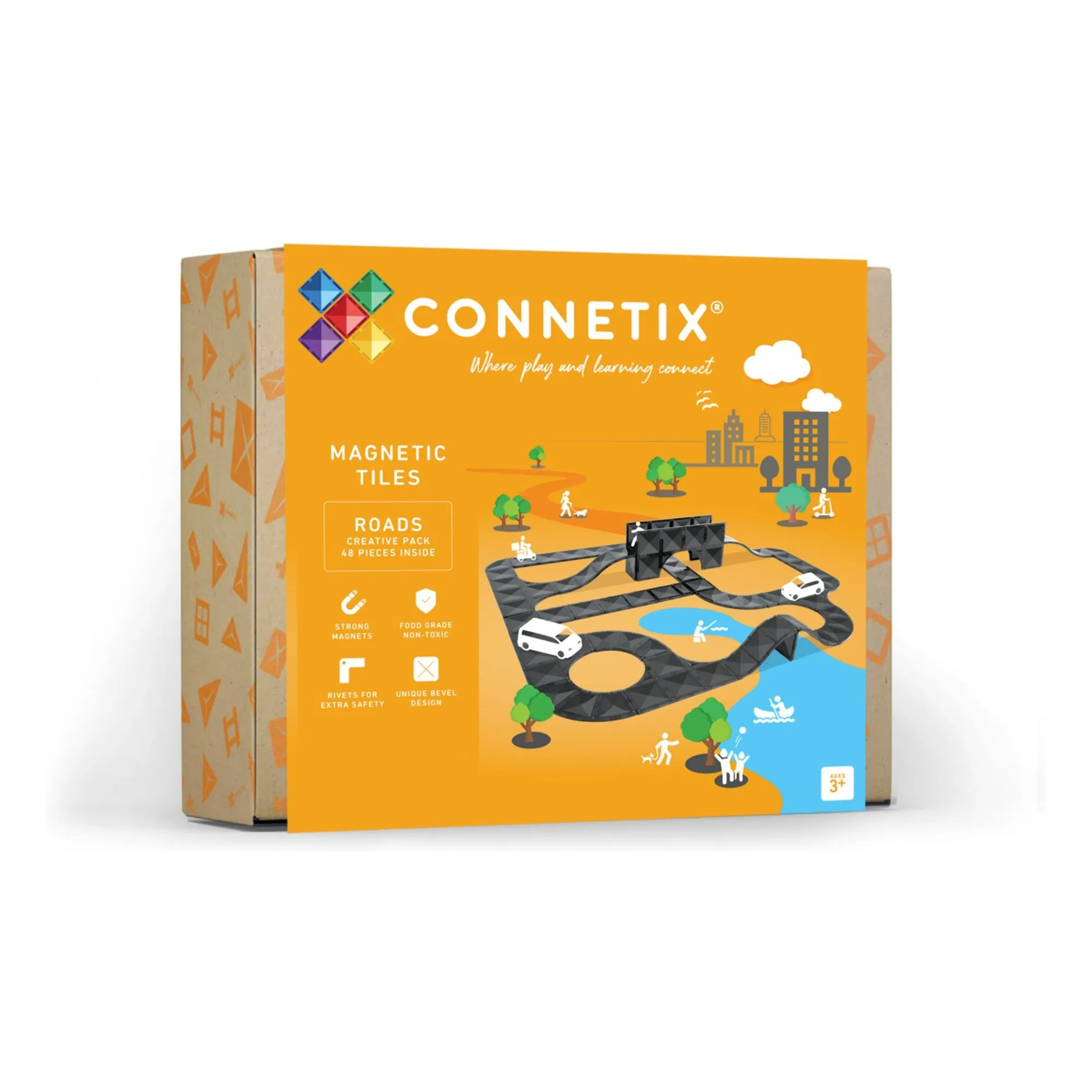 Connetix Black Roads Creative Pack - 48 Pieces