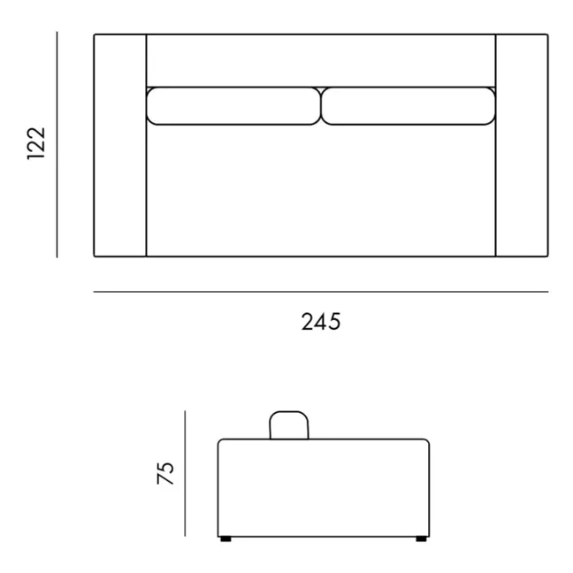 Canapé 3 places Bellechasse en velours brut - 245 cm | Bleu marine