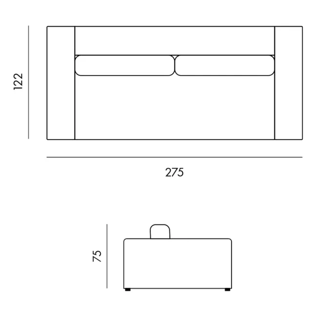 Canapé 4 places Bellechasse en coton et lin - 275 cm | Gris