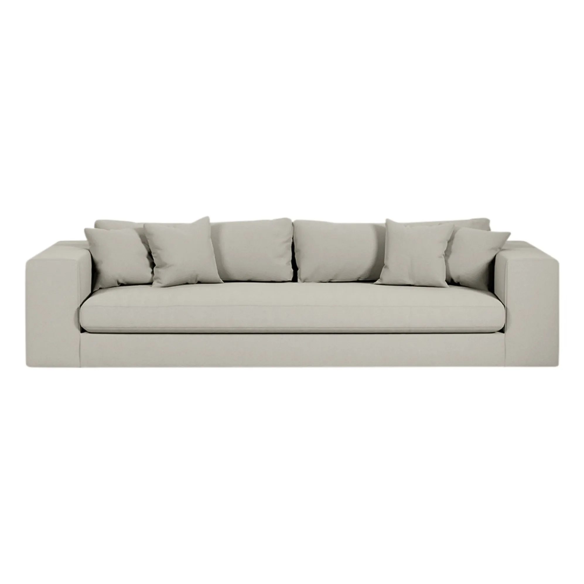 Canapé 4 places Bellechasse en coton et lin - 275 cm | Perle- Image produit n°0