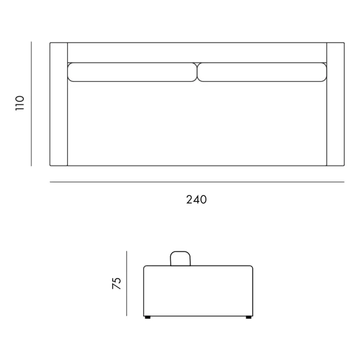 Canapé 3 places Bellechasse light en velours brut - 240 cm | Vert mousse- Image produit n°8