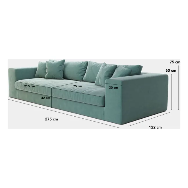 Canapé 4 places Bellechasse en coton et lin - 275 cm | Lin