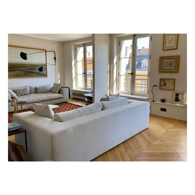 Canapé 3 places Bellechasse en coton et lin - 245 cm | Perle