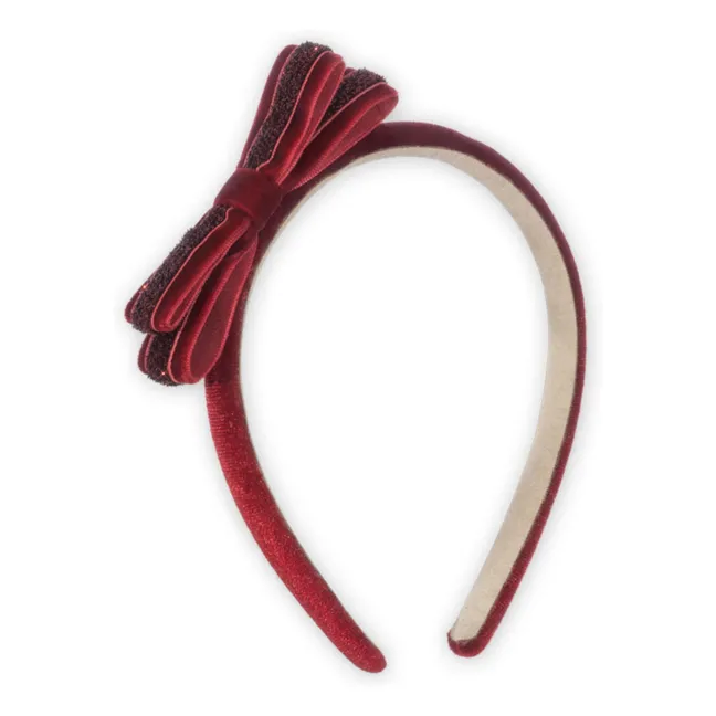Diadema con lazo de terciopelo | Rojo