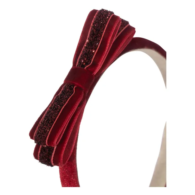 Diadema con lazo de terciopelo | Rojo