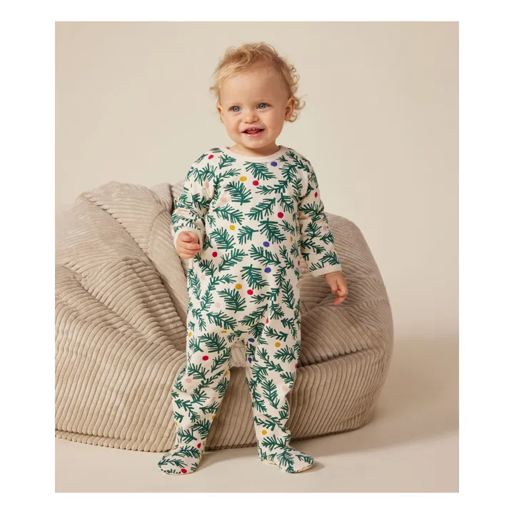 Christmas tree fleece pyjamas | Green- Product image n°1