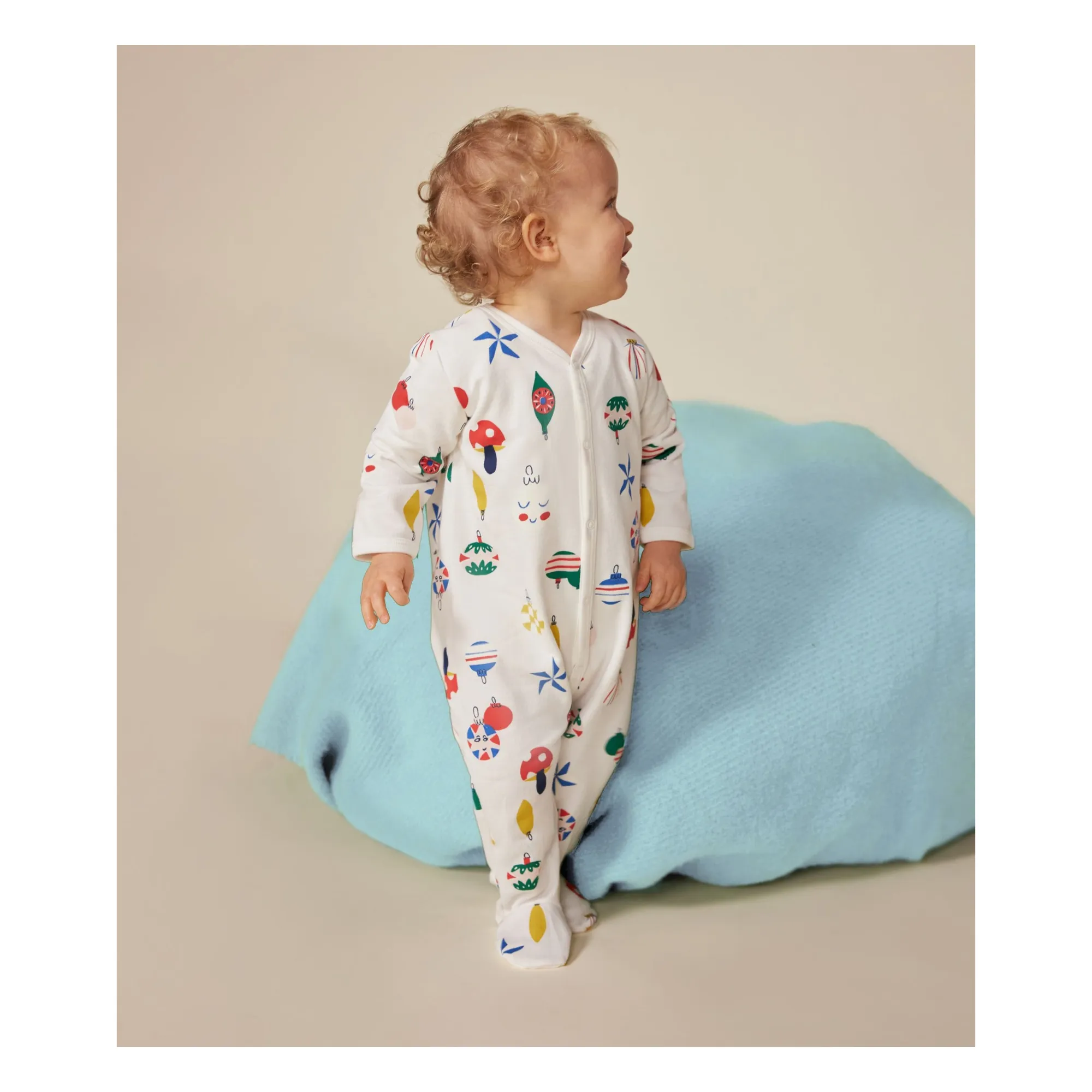 Pyjama Molleton Boules de Noël | Blanc- Image produit n°0