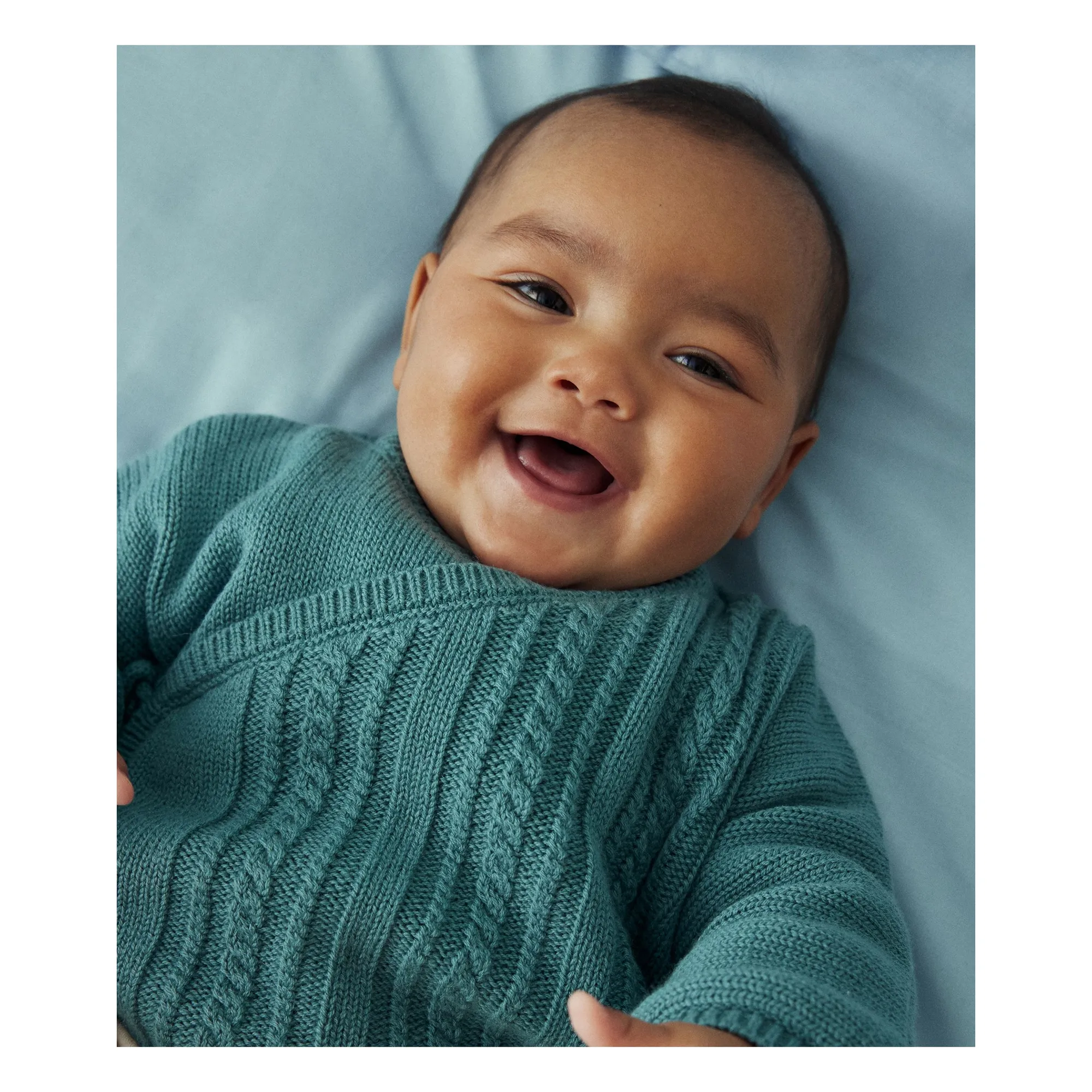 Petit Bateau Unisex Infant Green Baby Knit Cardigan