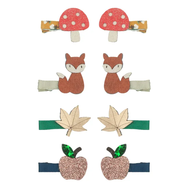 Set de 8 Mini Barritas para el Pelo Bosque Otoñal | Verde