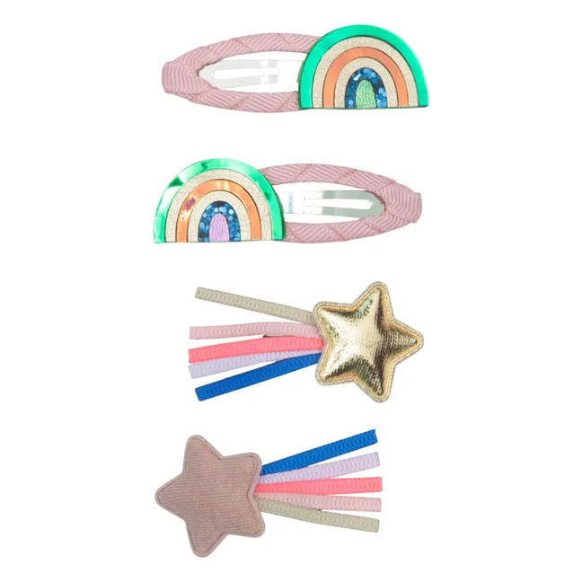 Set di 4 fermagli per capelli Party O'Rainbow | Rosa Pallido