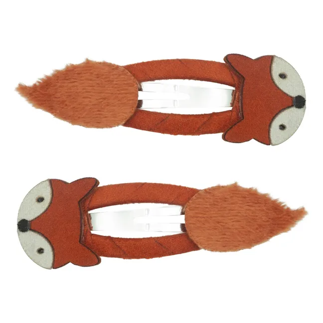 Lote de 2 pinzas para el pelo Foxy | Naranja