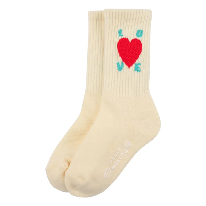 Set di 2 calzini a cuore | Ecru- Immagine del prodotto n°0