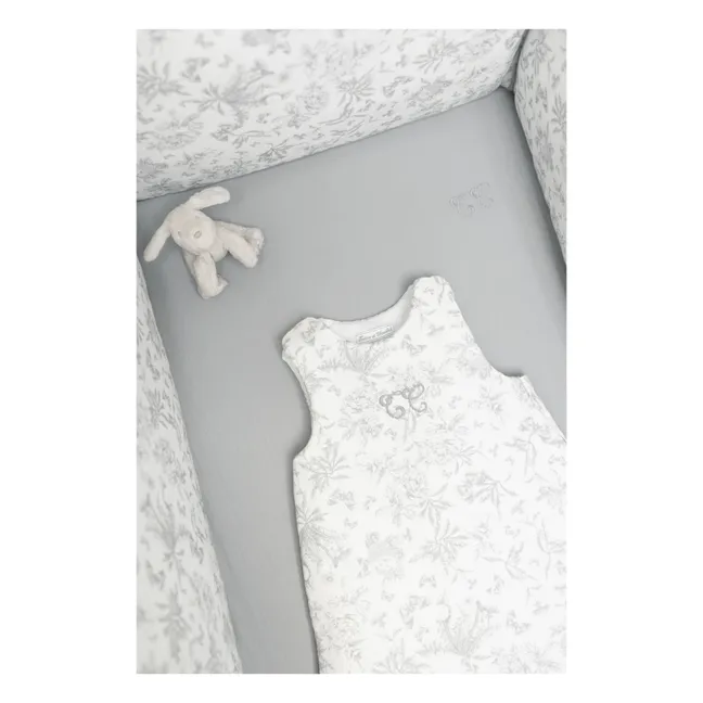 Toile de Jouy bed bumper | Grey
