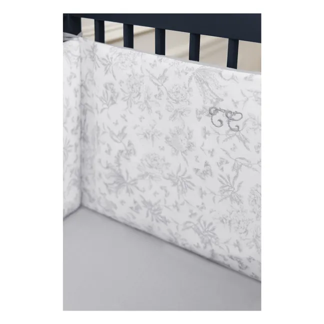Toile de Jouy bed bumper | Grey