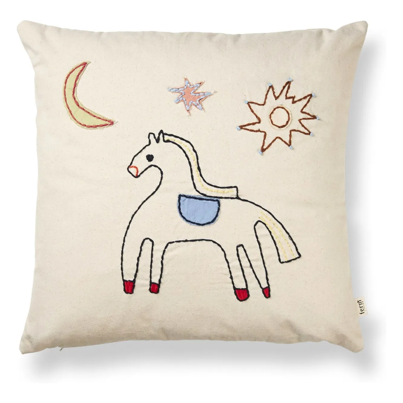 Ferm Living Kids Multicoloured Naive Horse Cushion