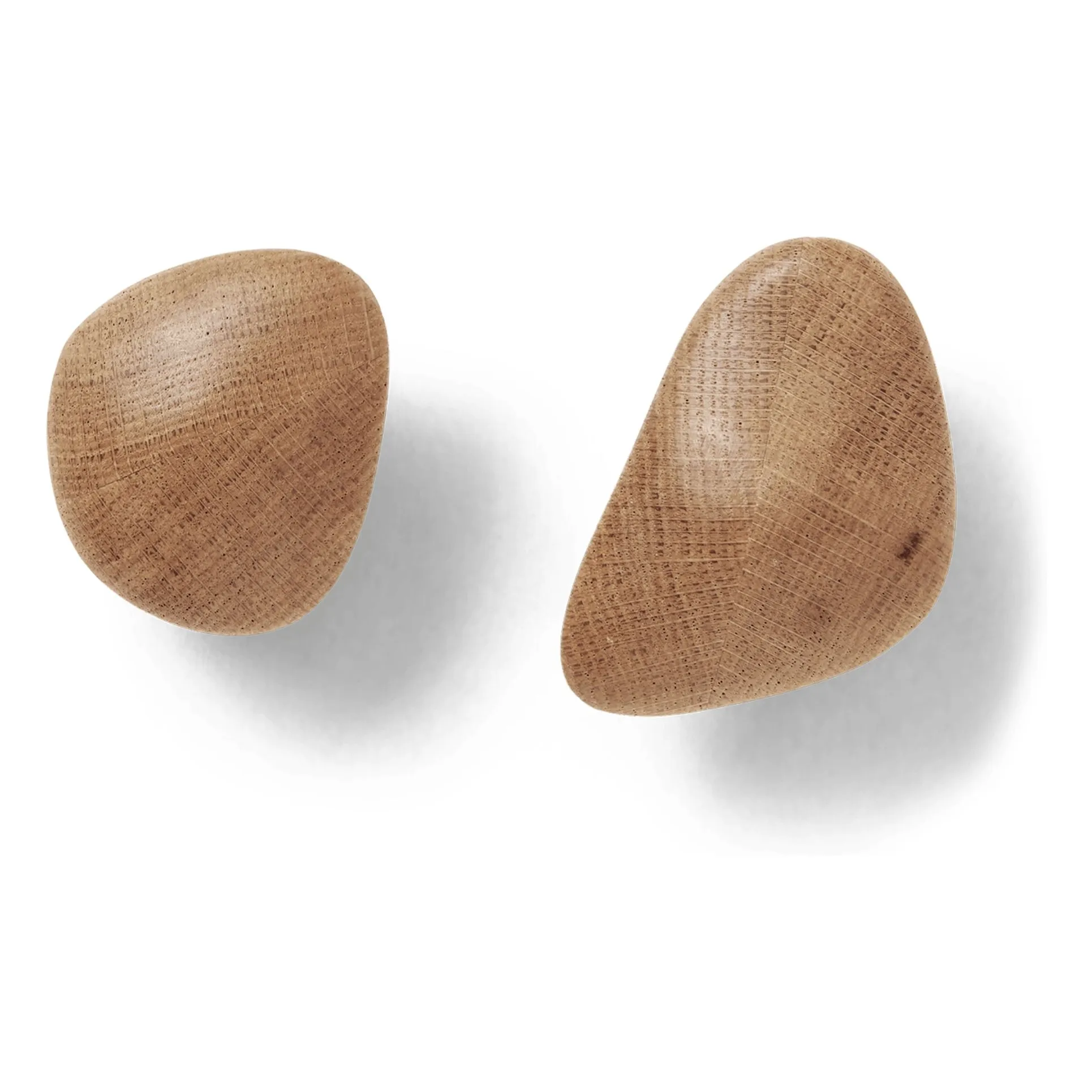 Ferm Living Light Oak Cairn Wooden Coat Hooks - Set Of 2