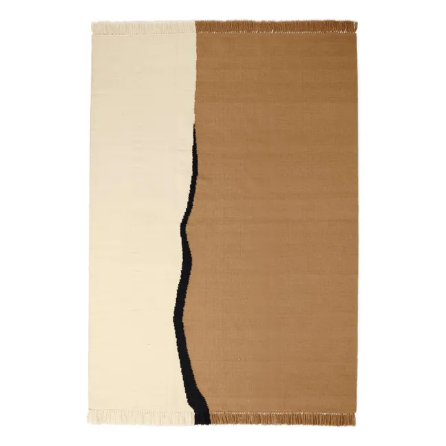 Soil Kelim Teppich | Sandfarben