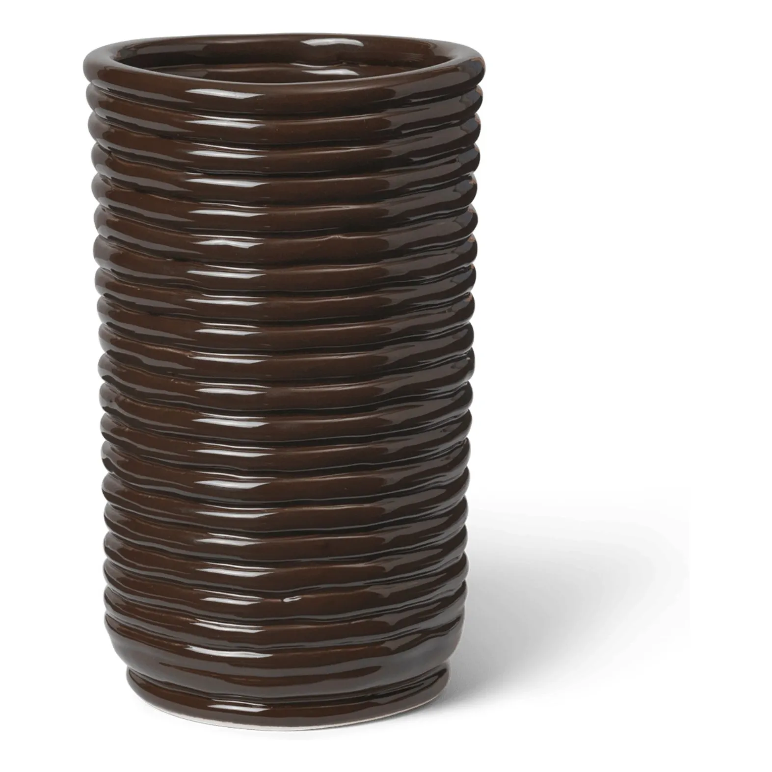 Ferm Living Brown Corduroy Ceramic Vase
