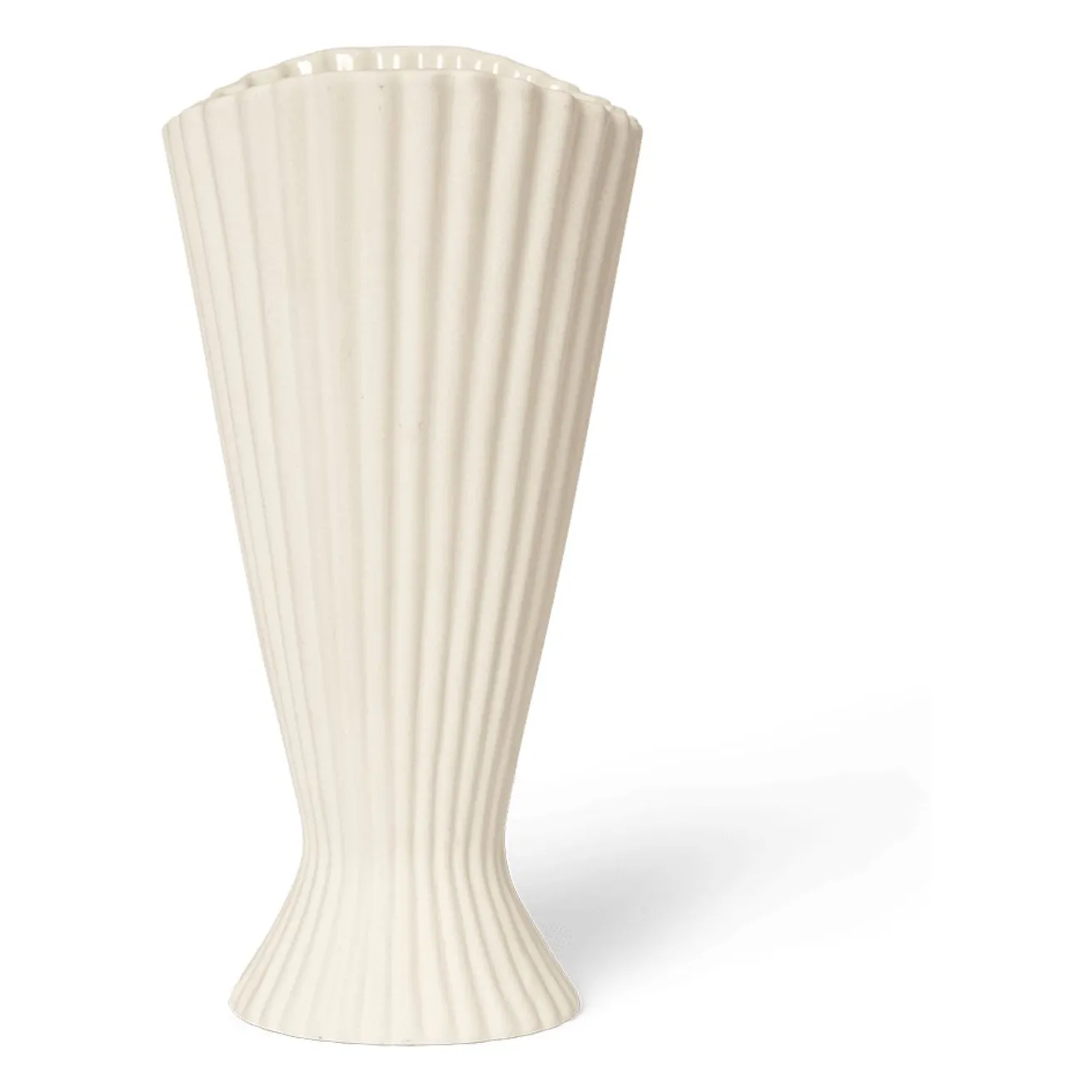 Ferm Living Off-White Fountain Stoneware Vase