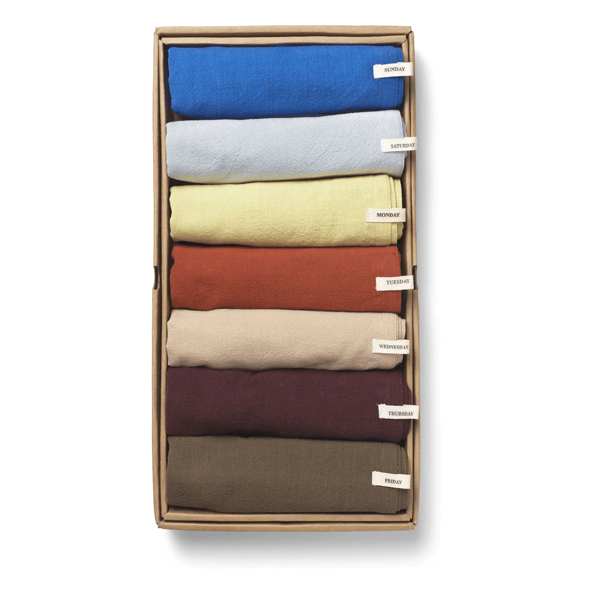 Ferm Living Multicoloured Semainier De Torchons Day - Set Of 7