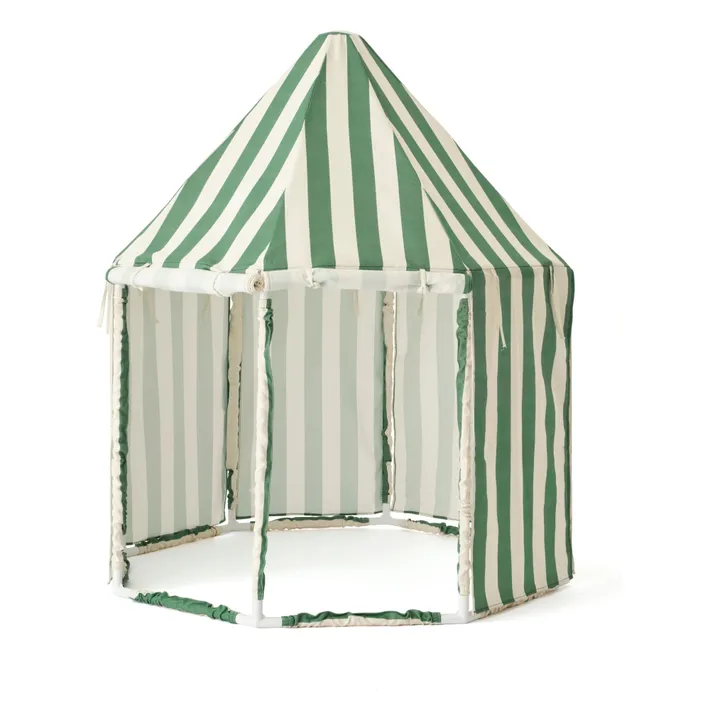 Green Cotton Canvas & Wood Pavilion Tent