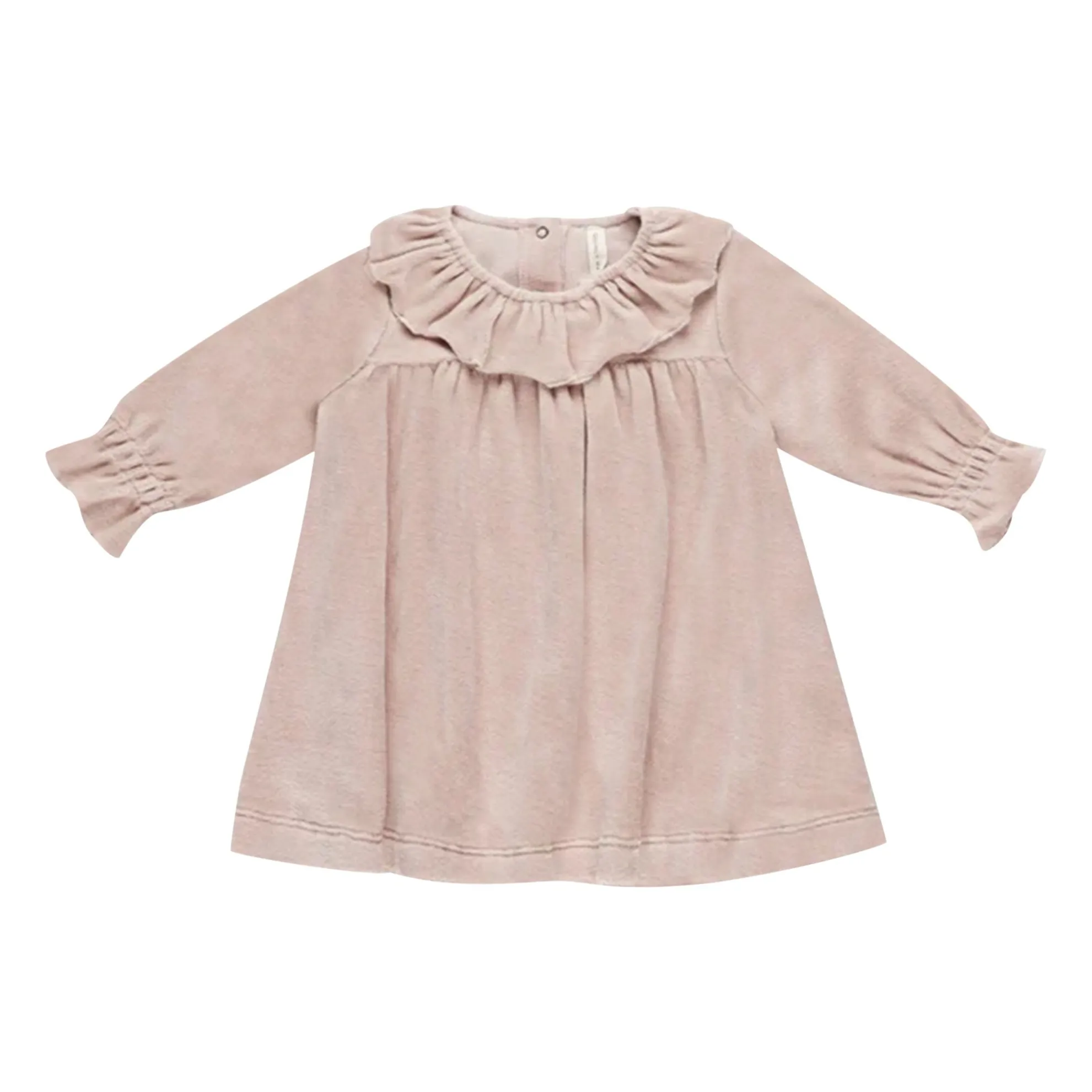 Quincy Mae Pink Velvet Peter Pan Dress