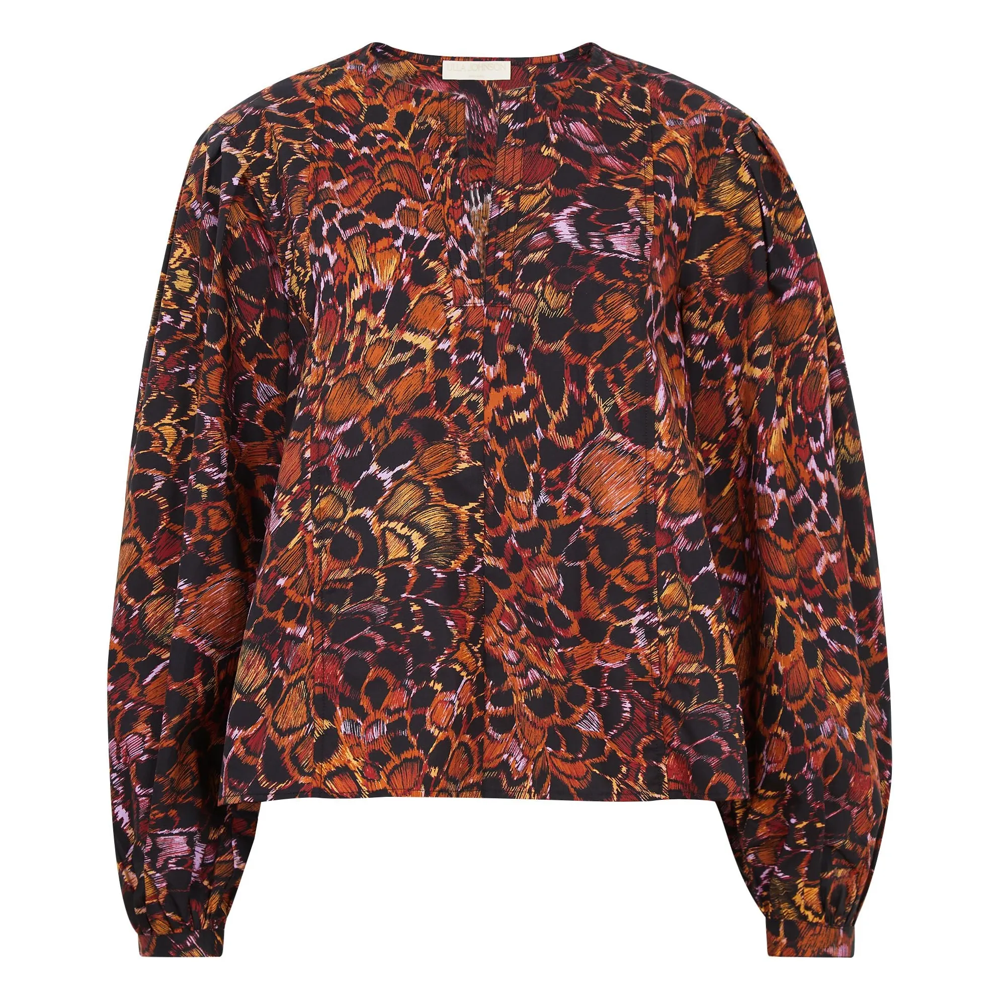 Ulla Johnson Rust Ilara Cotton Poplin Blouse
